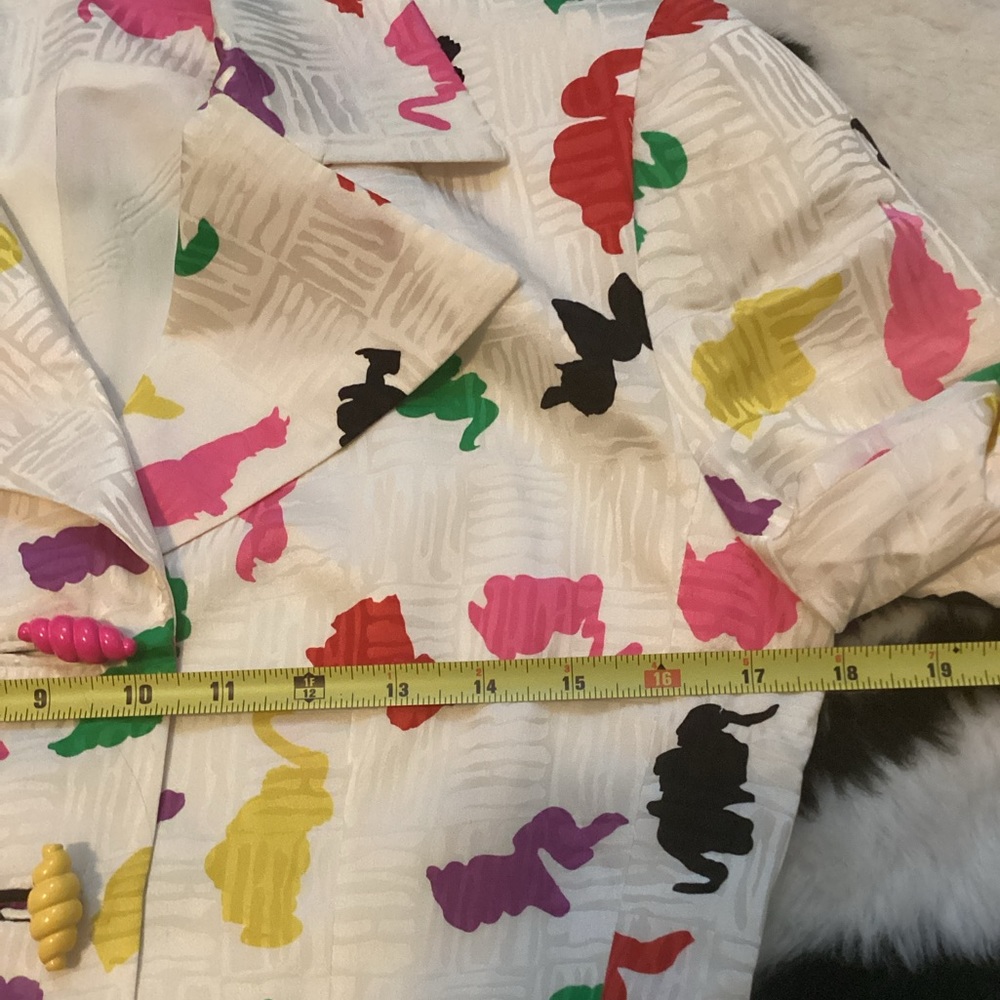 Vintage 80’s David Hayes Silk Abstract Blazer. B30 - Picture 10 of 15